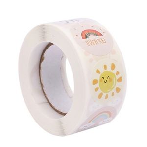 🆕 ☀️🌈 Sun Rainbow Thank You Stickers Roll of 500 New!